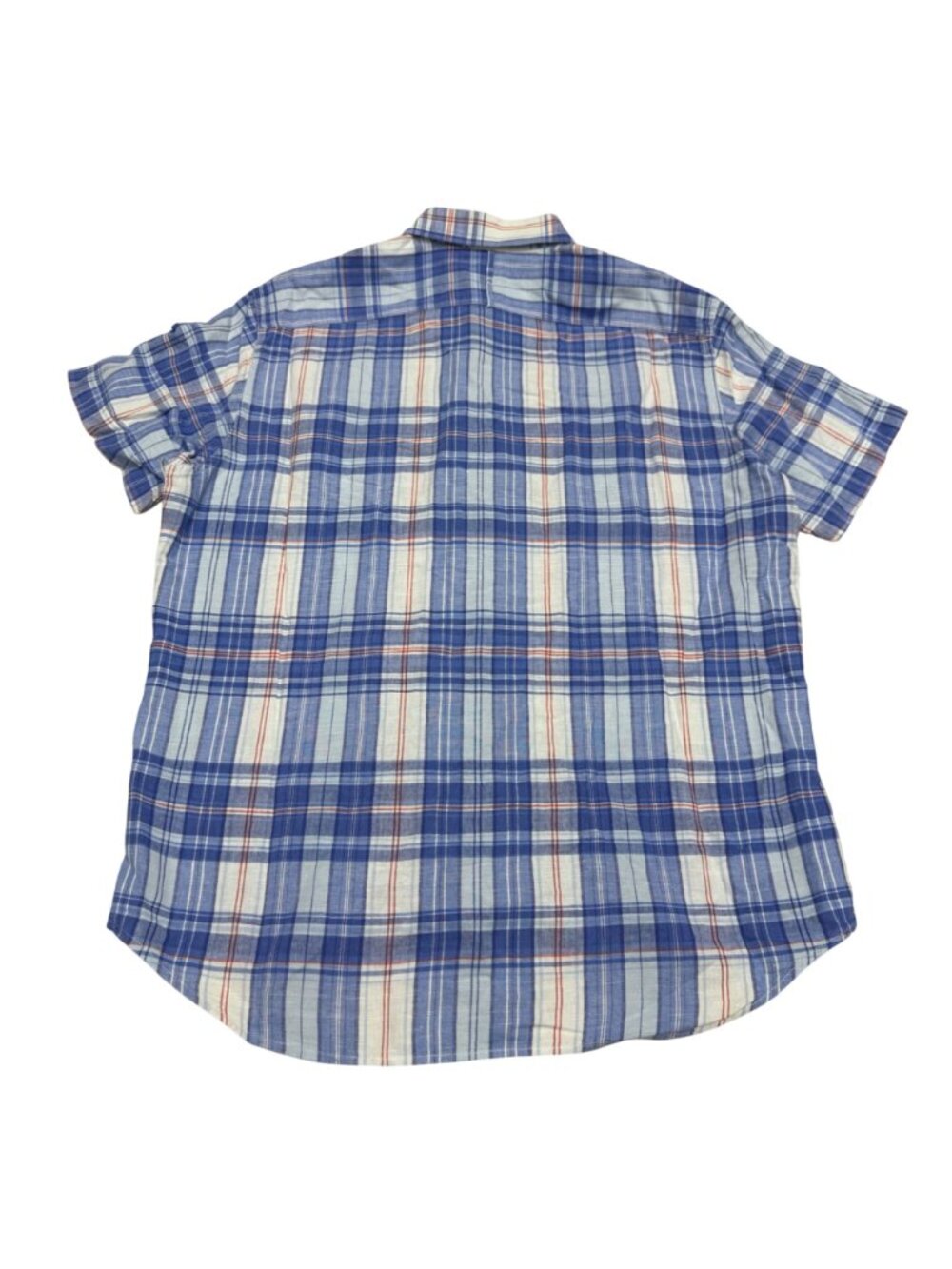 Banana Republic Men's Plaid Button-Up SS Shirt Multicolor Linen Blend, Size L - Picture 2 of 7